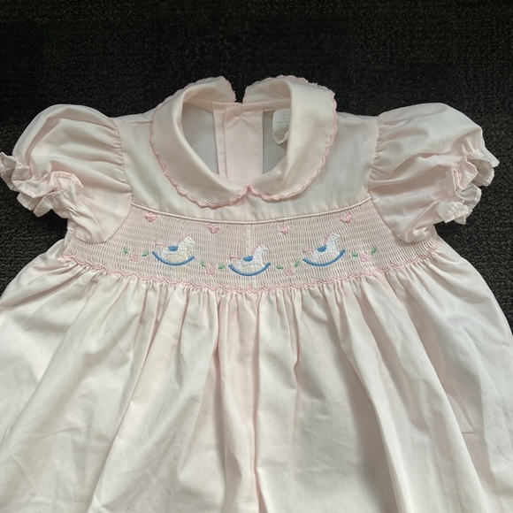 Vintage Baby Girl One-Piece Light Pink Jumpsuit Jumper w/Booties 6-9 mo 90's Y2K - Picture 2 of 14